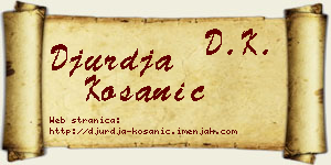 Đurđa Kosanić vizit kartica